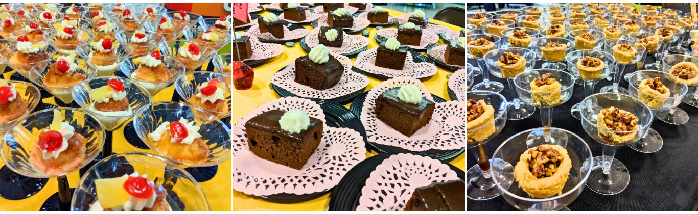 A selection of plated desserts